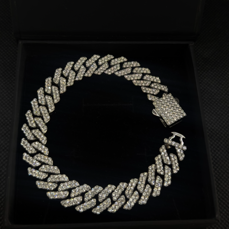 SILVER PRONG LINK BRACELET