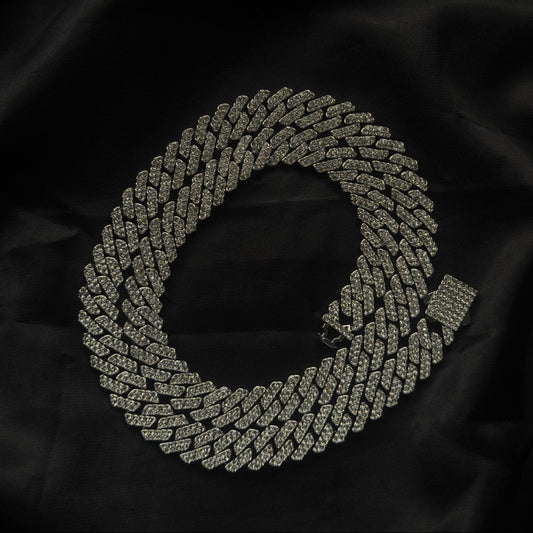 SILVER PRONG LINK CHAIN